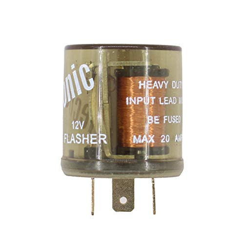 XtremeAmazing 12V 3 Pin Round Heavy Duty LED Electronic No Load Fixed Turn Signal Flasher Relay