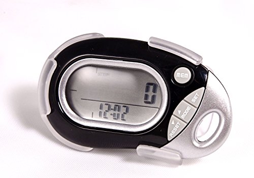 Pedusa PE-771 Tri-Axis Multi-Function Pocket Pedometer - Black With Holster/Belt Clip