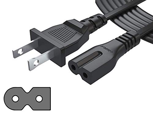 Polarized Extra Long 12Ft 2 Prong Ac Power Cord - Cable Box Router Modem Arris, Tv Vizio Sharp Sanyo Insignia NS-HW303 Sony PS1 PS2, Bose 3 5 Speaker Solo 15, Sound Bar, Amplifier, Sewing Machine