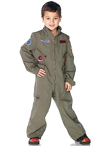 Leg Avenue unisex baby top Gun Movie Boys Flight Suit - Cute Family Halloween Onesie for Kids Adult Sized Costumes, Khaki, Large US