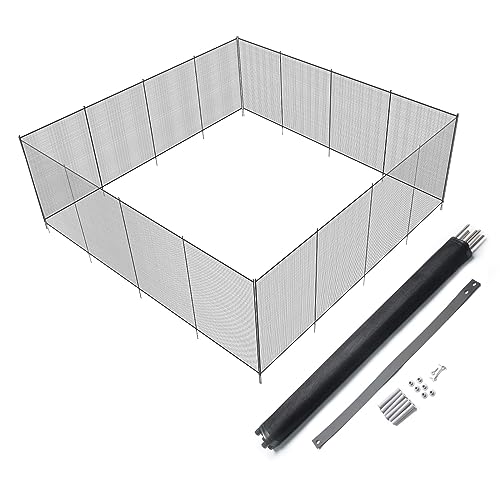 Funmit Pool Fence Kit 4’ x 48’, Removable Child Safety Pool Fencing for Inground or Above Ground Pools, Easy DIY Installation with Hardware Included