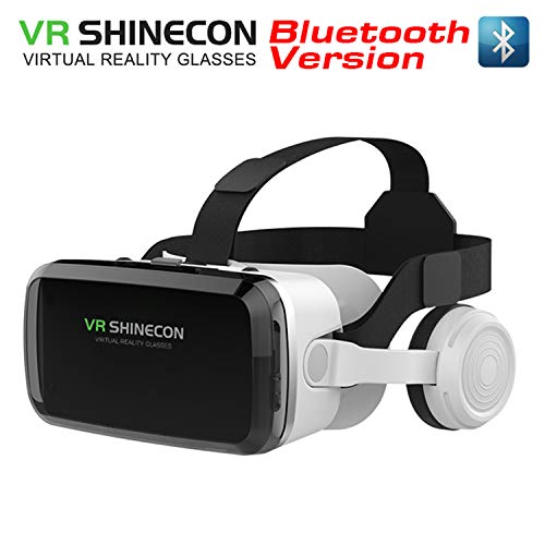 VR SHINECON 3D HD Virtual Reality Headset for Movies and Games VR Glasses Goggles 2K Anti-Blue Lenses, Adjustable Pupil & Object Distance for Phones 4.7-6.7'[2021 Newest]