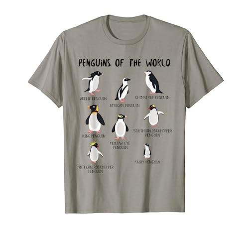 8 Rarest Penguins of the World - Funny Animals Cute Penguin T-Shirt