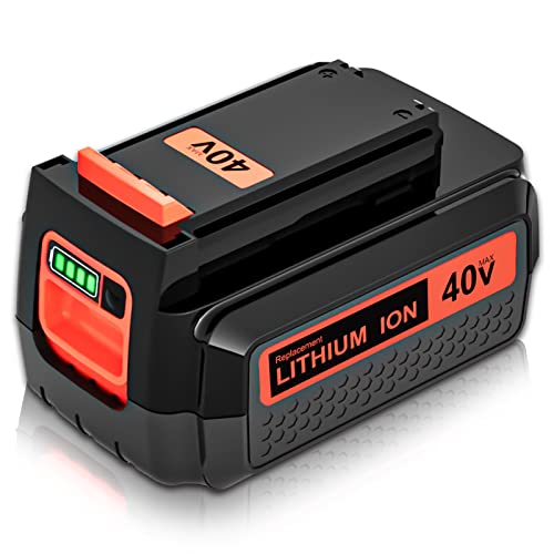 40V 3.0Ah Replacement Battery for Black and Decker 40V Battery Lithium LBX2040 LBXR36 LBXR2036 LST540 LCS1240 LBX1540 LST136W Compatible with Black Decker 40V String Trimmer Mower Tools(Orange)