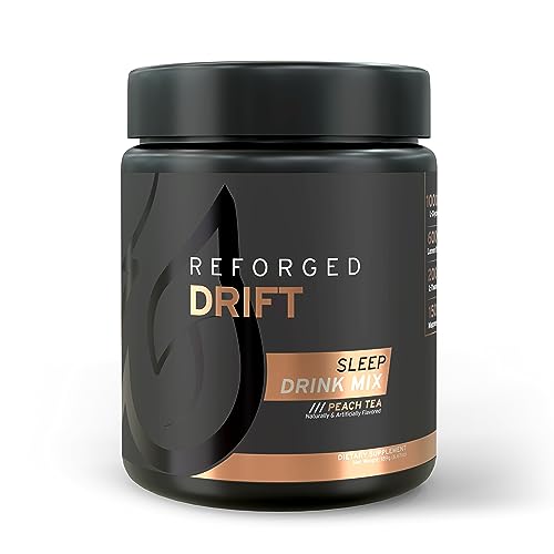 Reforged Drift Sleep Aid for Adults Drink Mix | Melatonin & Magnesium Glycinate Supplement Powder | Natural Relaxation & Night Time Support | Peach Tea, 30 Servings