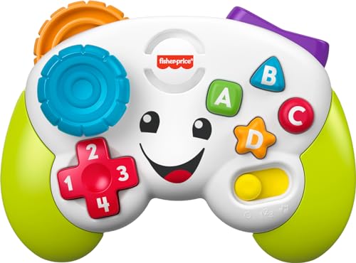 Fisher-Price Laugh & Learn Baby Electronic Toy, Game & Learn Controller Pretend Video Game with Lights and Music for Ages 6 Months+