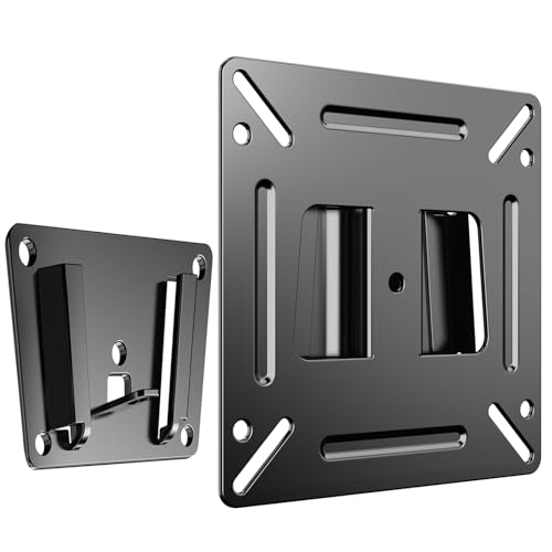 TETVIK Monitor Wall Mount Most 14-24“ TVs Computer Universal Low Profile RV TV Wall Mount VESA Up to 100x100mm Max Weight 30lbs Fits 15 19 20 22 23 Inch Camper Small Monitor Mount Bracket