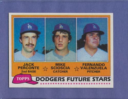 1981 Topps #302 Jack Perconte/Mike Scioscia/Fernando Valenzuela Dodgers Rookies NM-MT RC Rookie Los Angeles Dodgers Baseball