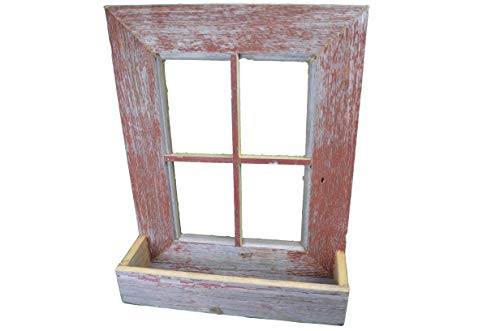 AmishWares, Collectible Handmade Barn Wood Window Frame Flower Box Planter Decoration Home and Garden Primitive and Rustic Barn wood Window Frame Flower Box Barnwood