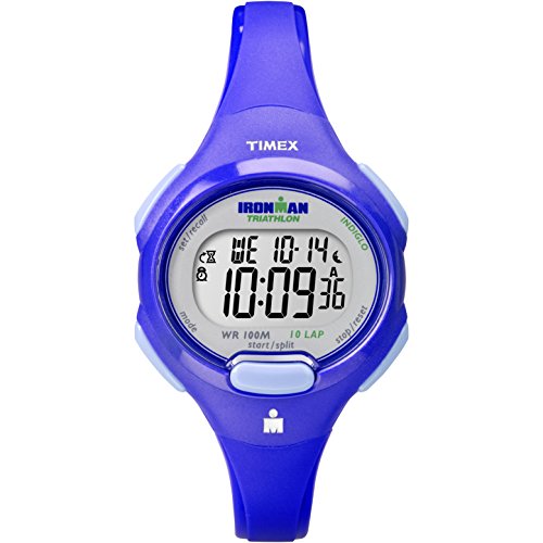 Timex Women's T5K784 Ironman Essential 10 Mid-Size Orient Blue Resin Strap Watch