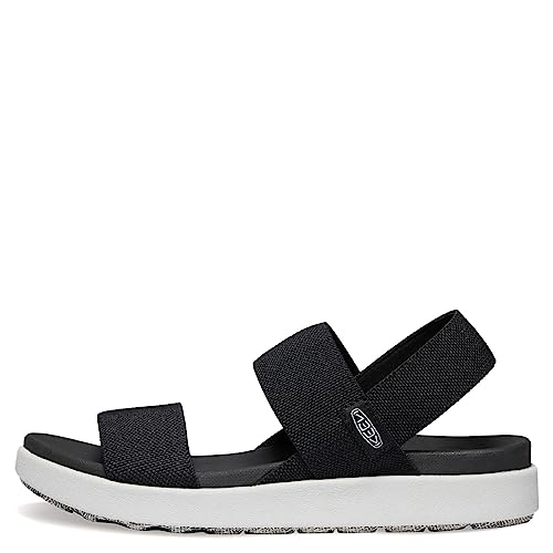 KEEN Women's Elle Backstrap Casual Platform Open Toe Wedge Sandals, Black, 9