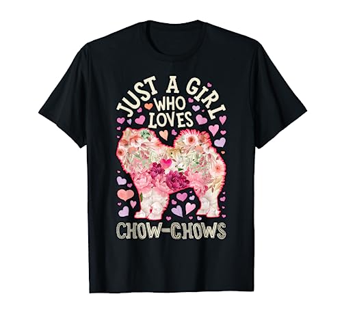 Chow Chow Just A Girl Who Loves Dog Flower Women Floral T-Shirt