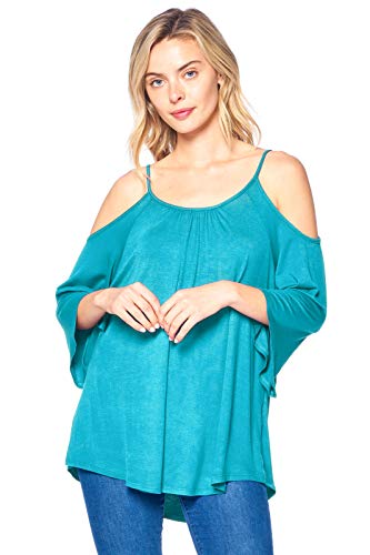 Modern Kiwi Solid Off-The-Shoulder High Low Tunic Top Mint 1X