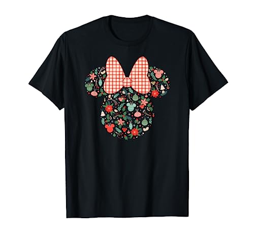 Disney Minnie Mouse Head Icon Christmas Ornaments & Holly T-Shirt