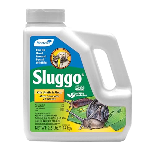 Monterey Sluggo Wildlife and Pet Friendly Snail & Slug Killer, OMRI Listed for Organic Gardening, 2.5-Pounds