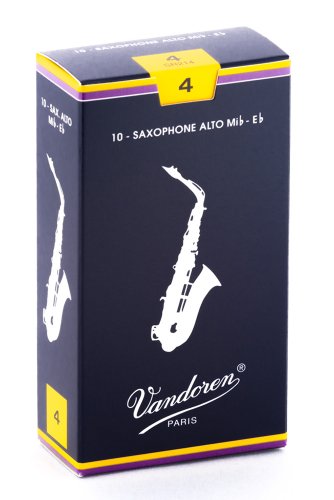 Vandoren SR214 Alto Sax Traditional Reeds Strength 4; Box of 10