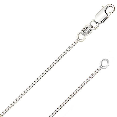 14K REAL Solid Yellow or White or Rose/Pink Gold 0.5MM,0.7MM,0.8MM,0.9MM,1.1MM,1.2MM Italian Diamond Cut Box Chain Necklace MADE IN ITALY, Gold, No Gemstone