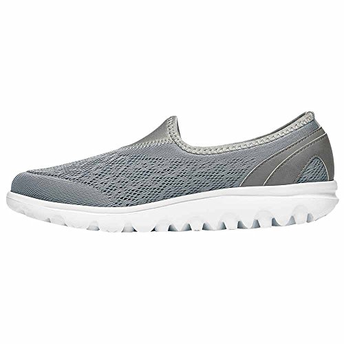 Propét womens Travelactiv Slip-on fashion sneakers, Silver, 10 XX-Wide US