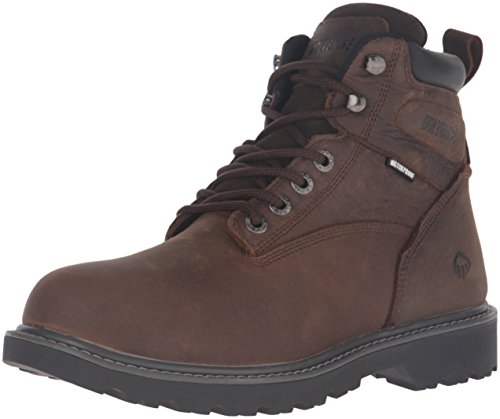 WOLVERINE mens Floorhand 6 Inch Waterproof Soft Toe-m Work Boot, Dark Brown, 9.5 US
