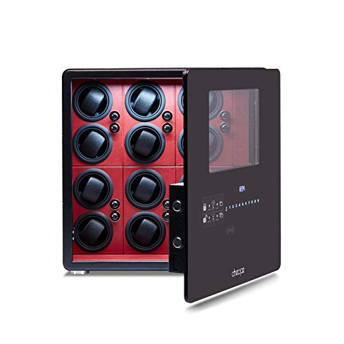 Cheopz Safe Watch Winder Box for 12 Automatic Watches with Dual Digital & Card Key Lock Security