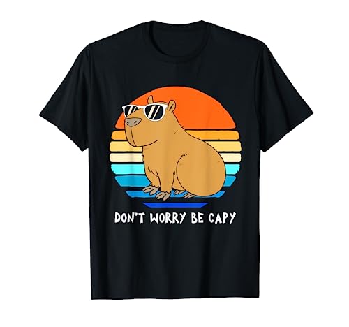 Retro Rodent Funny Capybara Dont Be Worry Be Capy T-Shirt