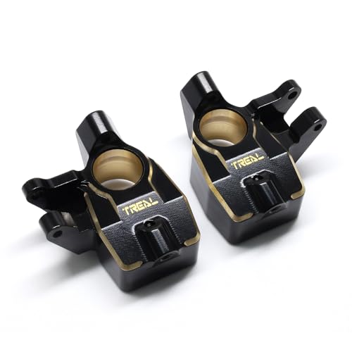 Treal Brass Front Inner Portal Covers Steering Knuckles Weight Upgrades 60g/pc Black (Type B) Compatible with Axial 1/10 Capra UTB10/SCX10 III JLU Wrangler Gladiator Chevy K10