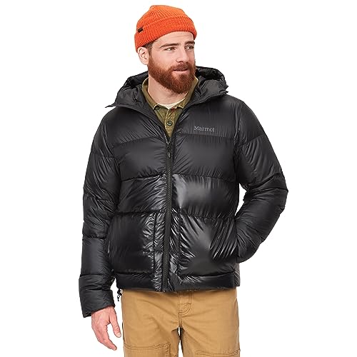MARMOT Men’s Guides Hoody Jacket | Down-Insulated, Water-Resistant, Lightweight, New Black, Large
