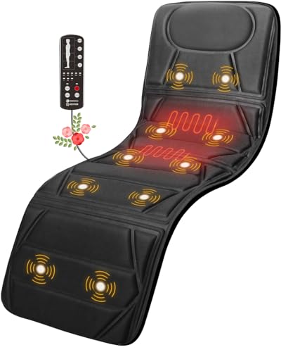 CooCoCo Full Body Massage Mat with Heat, Birthday Gifts for Men Women Dad Guys, 10 Vibration Motors Massage Pad for Bed, Back Massager for Neck Shoulder, Gifts for Fathers from Daughter Wife