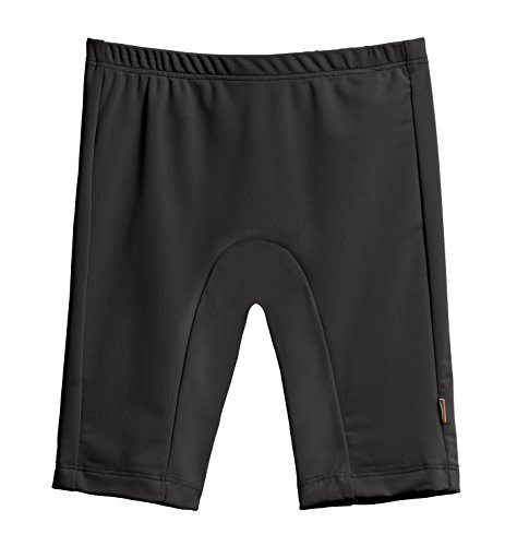 Made in USA Big Boys and Girls SPF50+ Swim Jammer Swimming Shorts Swim Bottoms Briefs with Sun Protection SPF for Beach Pool or Play, Black, 8