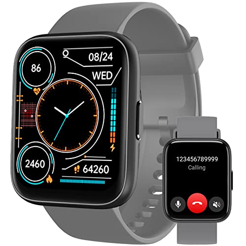 Smart Watch for Men Women - Answer/Make Calls/Quick Text Reply, 1.83' Screen for Android Phones iPhone Samsung Compatible IP68 Waterproof Smartwatch Fitness Tracker Heart Rate Blood Oxygen Monitor