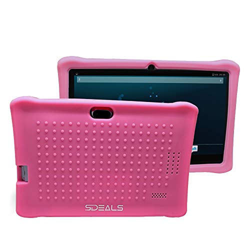 SDEALS Silicone Cover for Select 7-Inch Tablets. Lightweight Antislip. Pink