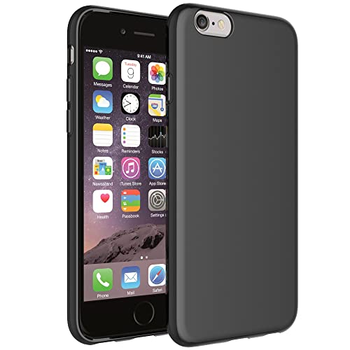 Puxicu Case for iPhone 6S Plus, Slim Design Matte Soft TPU Protective Cover for iPhone 6 Plus, Black