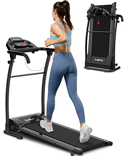 Redliro Electric Treadmill Foldable Exercise Walking Machince for Apartment Home/Office Jogging Compact Folding Easy Assembly 12 Preset Program 2 Wheels LCD Display