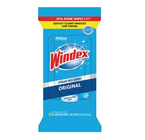 Windex Glass and Surface Pre-Moistened Wipes, Original, 38 Count