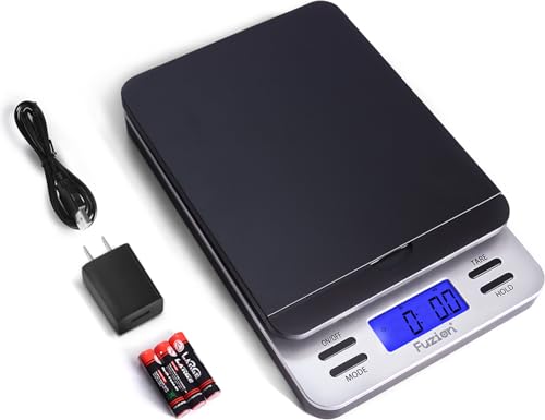 Fuzion Shipping Scale, Accurate Digital Postal Scale 86 lb/0.1 oz with Hold and Tare Function, LCD Display, Postage Scale for Packages and Mailing, Battery and AC Adapter Included
