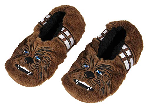 Star Wars Chewbacca Chewie Slippers Character Slipper Socks with No-Slip Sole For Women Men (Small)