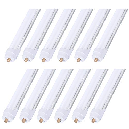 ONLYLUX 8ft LED Bulbs,12 Pack 96' 45W FA8 Single Pin LED Tube Lights 5400LM, 6000k, Milky Cover, F96T12 Bulb Fluorescent Replacement, Ballast Bypass