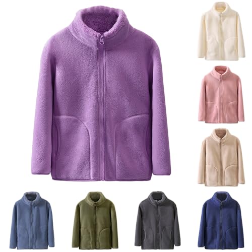 Junsyuffk Black Puffer Coat Toddler Girls Boys Winter Warm Fleece Outerwear Jacket Zipper Up Thicken Coat Kids Casual Windproof Coat With Pockets Purple Trench Coat