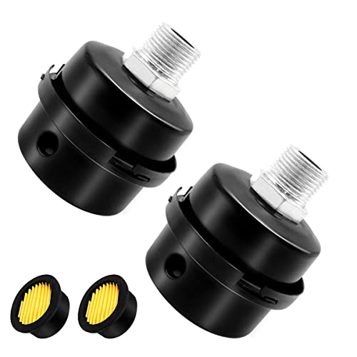 Tnuocke 2pcs 1/2' Thread Air Compressor Silencer,Air Compressor Intake Filter Sound Muffler Accessories 20mm for generators,blowers, exhaust ports H-067-1/2