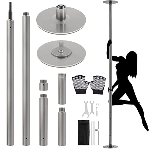 Yaheetech Dance Pole Portable Dancing Pole Height Adjustable 88.6''-108.1'' Static Spinning Pole for Apartment