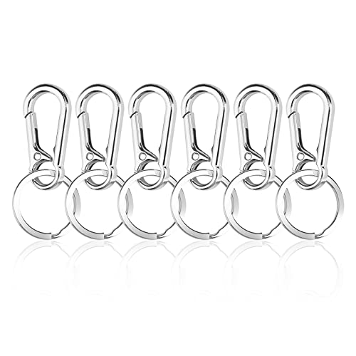 erduoduo 6 Pack keyring clip，Keychain Holder,Heavy Duty Carabiner Clip, Key Ring Chain Holder,Keychain Clip Organizer for Car/Key Finder, Clip for Keys