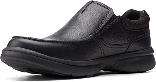 Clarks Men's Bradley Free Loafer, Black Tumbled Leather, 10