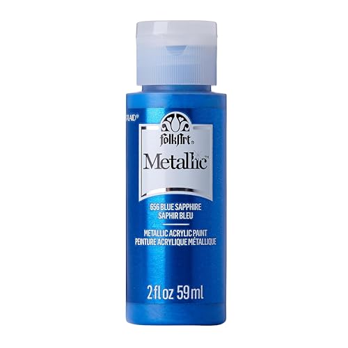 FolkArt Blue Sapphire Metallic Acrylic Paint, 2 Fl Oz (Pack of 1)