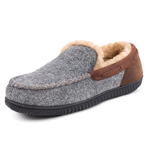RockDove Men's Hearthfire Memory Foam Moc Slipper, Size 12 US Men, Charcoal