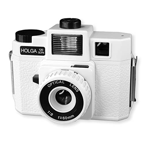 Holga 120GFN White with Glass Lens and Flash Plastic Camera