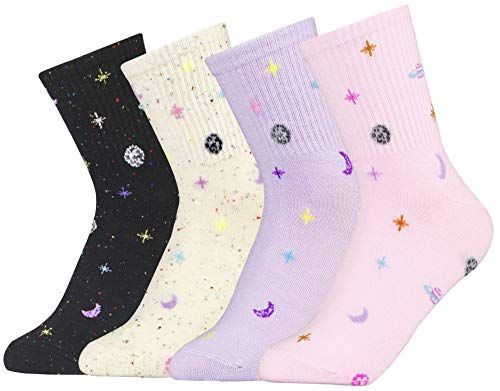 xiaomaizi Women's Colorful Cute Crew Socks Cozy Novelty Printed Patterned Socks for Women