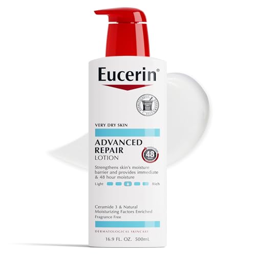 Eucerin Advanced Repair Body Lotion, Unscented Body Lotion for Dry Skin, 16.9 Fl Oz Pump Bottle