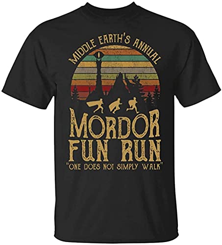 Eastry Middle Earth¡¯s Annual Mordor Fun Run one Does not Simply Walk T-Shirt for Men Black