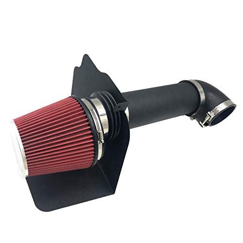 MOOSUN Intake Pipe Perfit Formance Cold Air Intake Kit with Filter 2005-2010 Fit for Dodge/Chrysler (Challenger, Charger, 300) 5.7L 6.1L V8 (Black Tube & Red Filter)