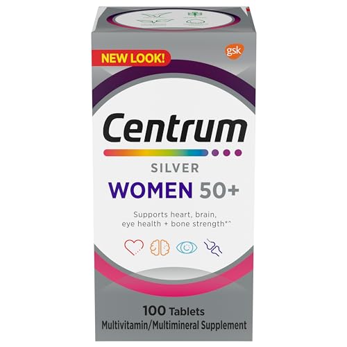 Centrum Silver Women's Multivitamin for Women 50 Plus, Multivitamin/Multimineral Supplement with Vitamin D3, B Vitamins, Non-GMO Ingredients, Supports Memory and Cognition in Older Adults - 100 Ct
